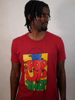 The Pop Up Shop Logo Tee- Crimson