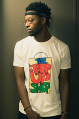 The Pop Up Shop White Logo Tee- White