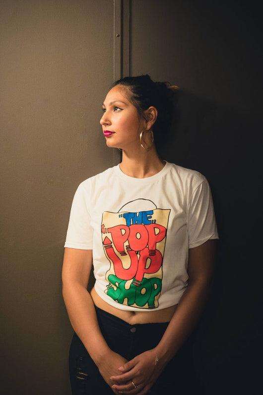 The Pop Up Shop White Logo Tee- White