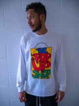 The Pop Up Shop Longsleeve Logo Tee White